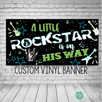 rockstar baby shower banner