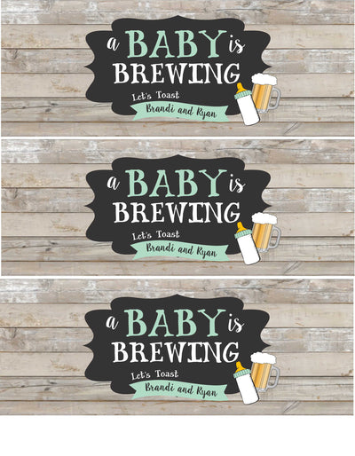 A Baby is Brewing Beer Bottle Labels, Baby Shower Beer Bottle Labels, Custom Beer Bottle Labels, Beer Baby Shower Labels, Beer Baby Shower