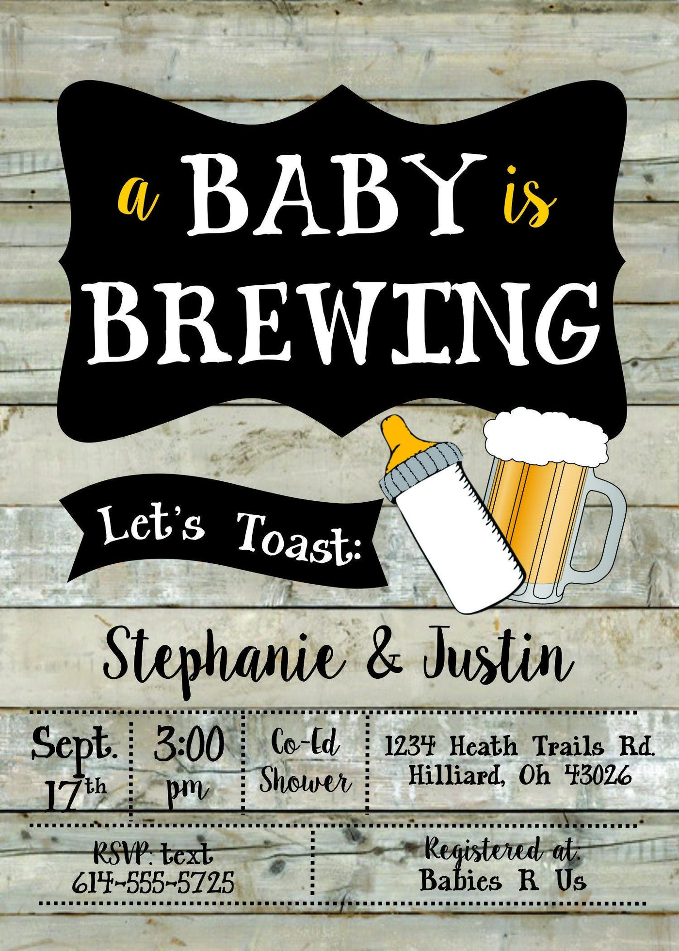 A Baby is Brewing Invitation
