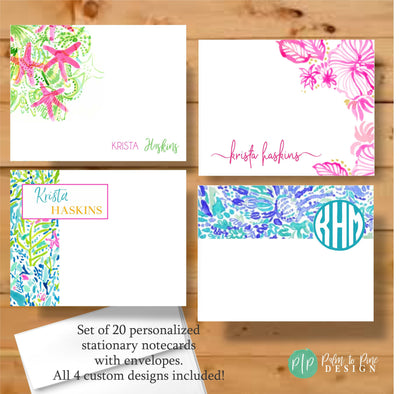 Tropical Print Personalized Stationery