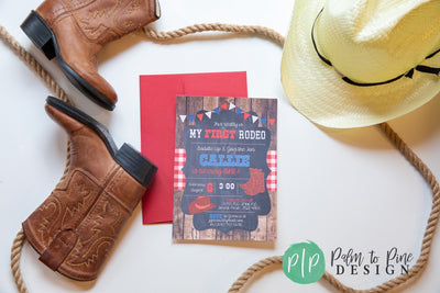 Cowboy birthday invitation
