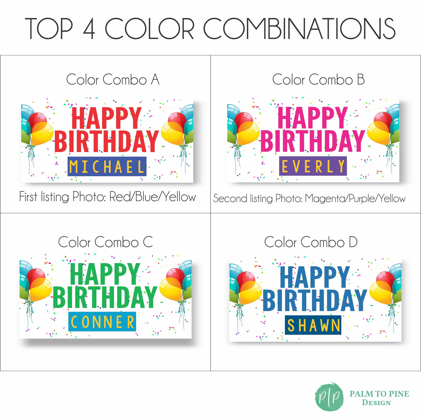 Happy birthday banner personalized