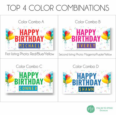 Happy birthday banner personalized