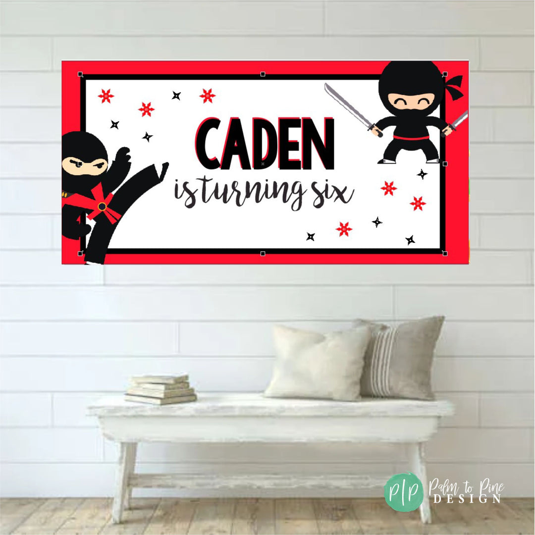 Ninja Birthday Banner – Palm to Pine Design ninja-birthday-banner-palm-to-pine-design