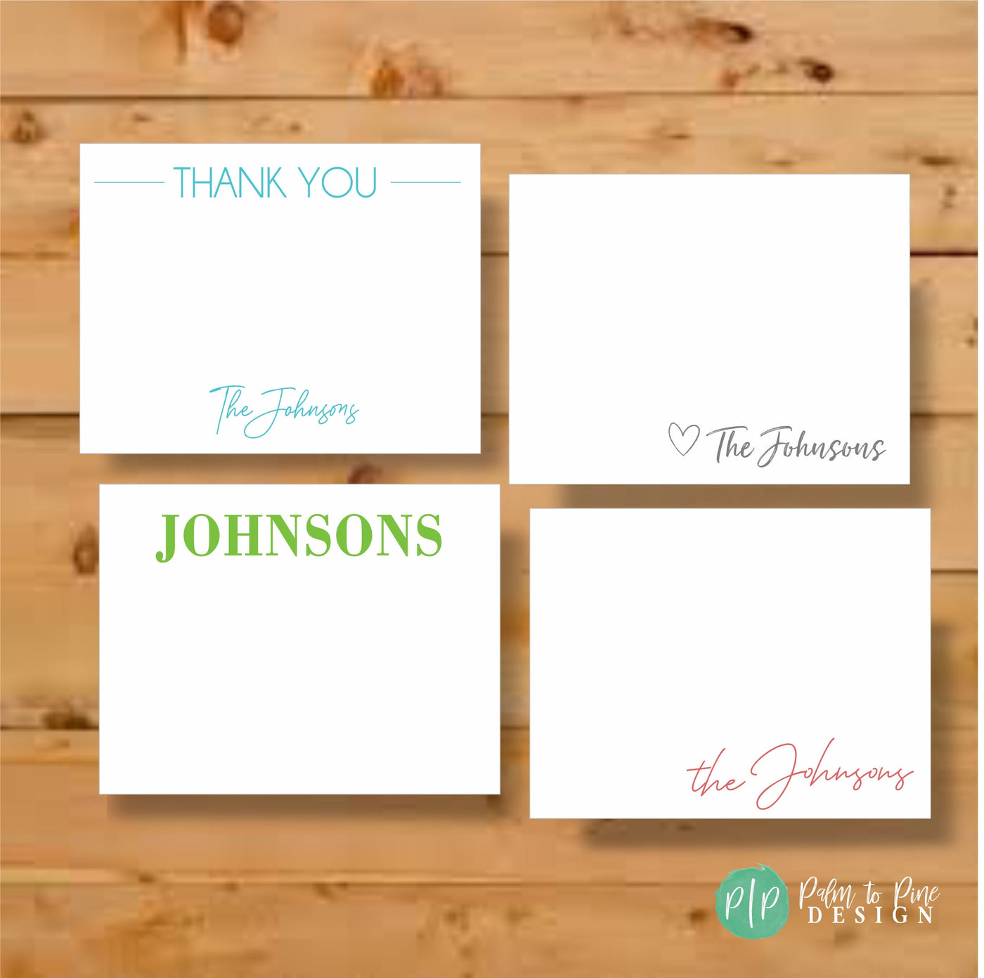Personalized stationery with last name