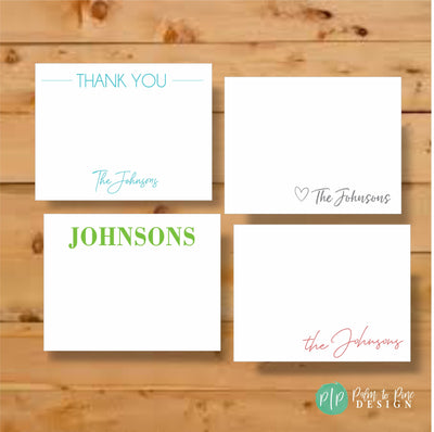 Personalized stationery with last name