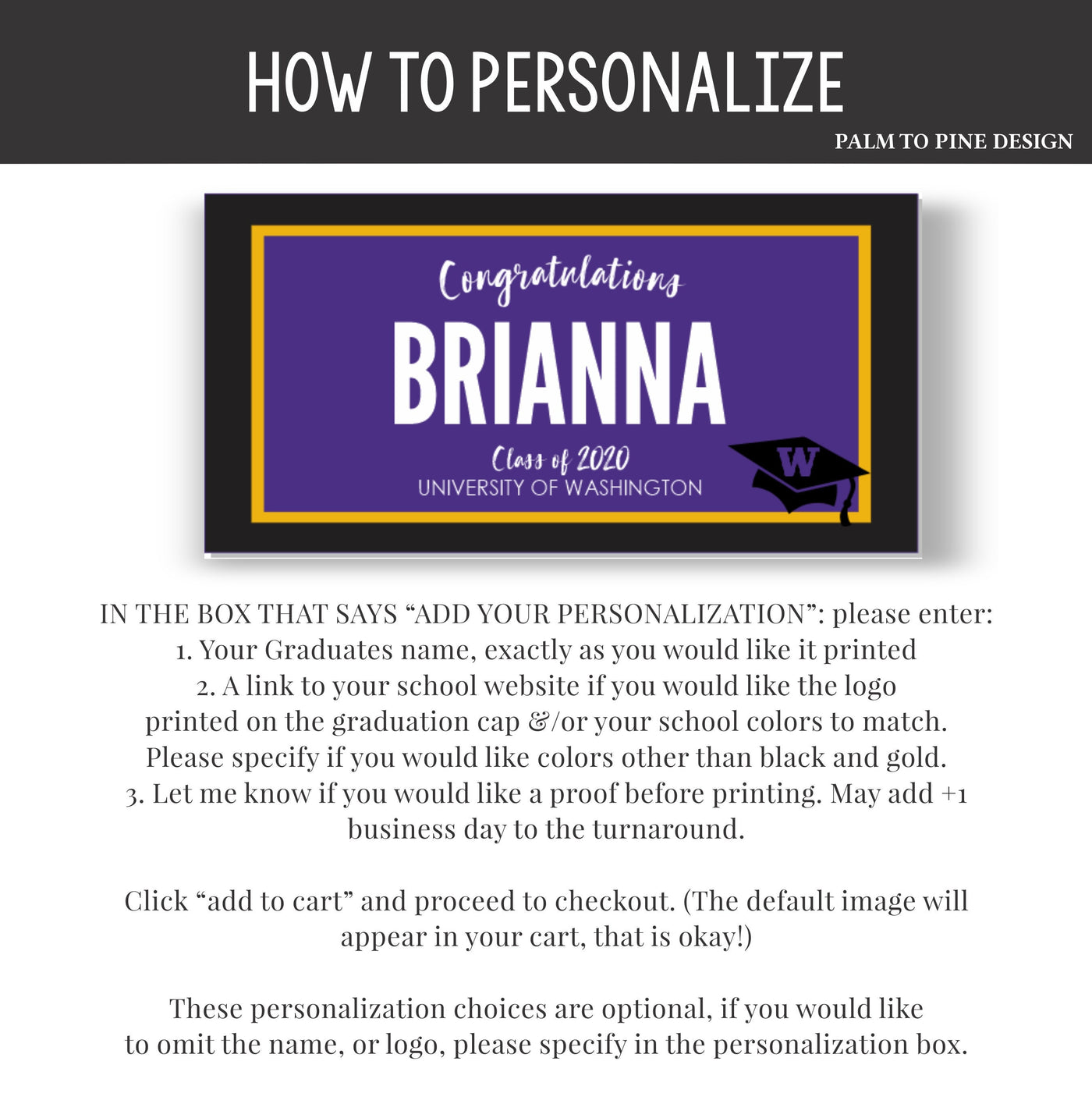 how to personalize a graduation banner FAQ