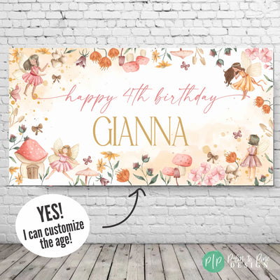 girls fairy party banner