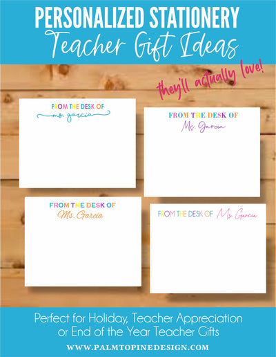 personalized stationery teacher gift ideas  for teacher appreciation week or end of year teacher gifts