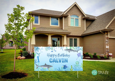 Shark Birthday Banner
