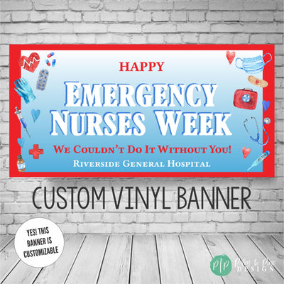 National Emergency Nurses Week Appreciation Banner for hospital or medical center
