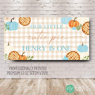 Cutie Pie Birthday Banner for Boys