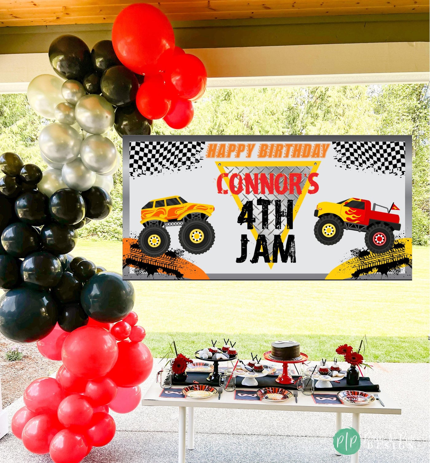 monster truck birthday party decorations
