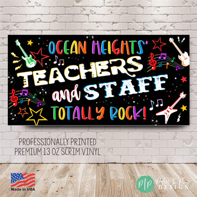 our teachers and staff totally rock teacher appreciation backdrop for school