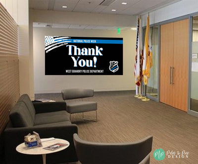 custom police department sign for police appreciation week to hang in police department or break room