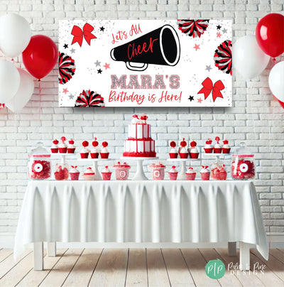personalized girls cheerleading birthday sign