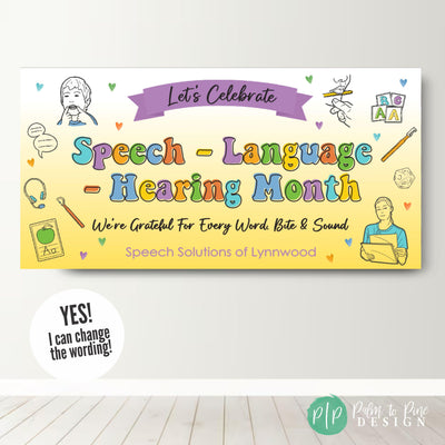 Speech-Language Pathologist Appreciation Banner for Personalized Speech Therapist Office Decor
