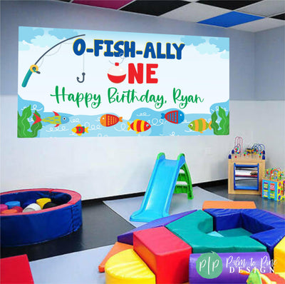 O-Fish-Ally One First Birthday Party Decorations at kids gymnastic birthday center
