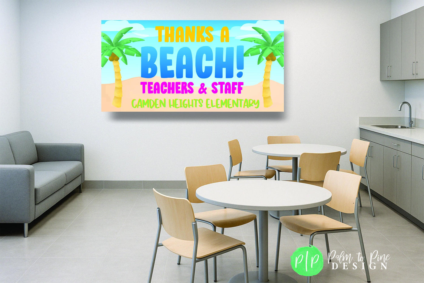 custom teacher appreciation thanks a beach banner for school