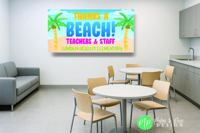 custom teacher appreciation thanks a beach banner for school