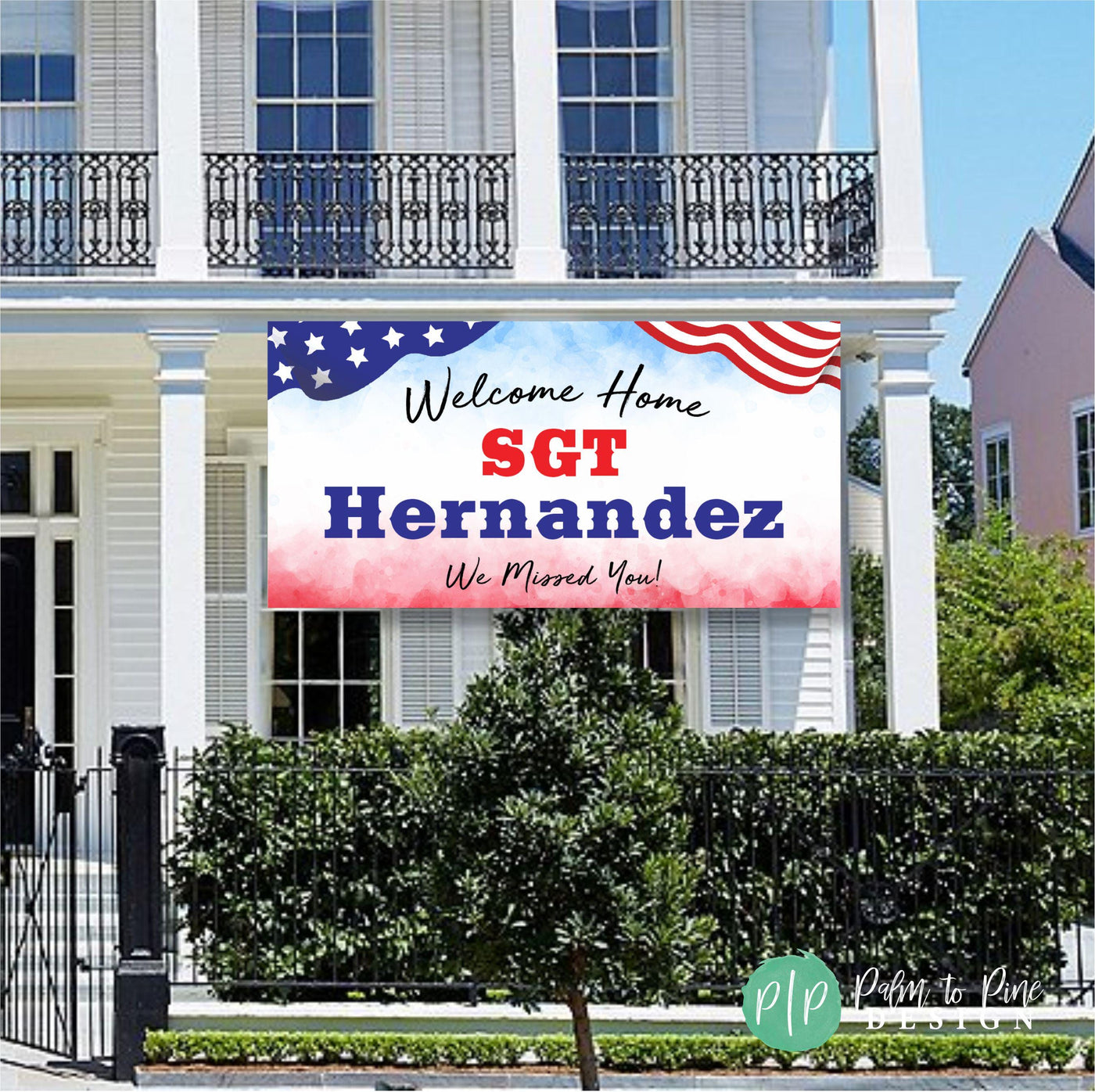personalized welcome home banner for military deployment