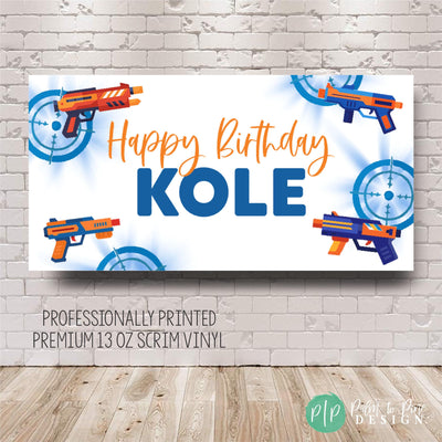 dart gun birthday party banner for target practice birthday