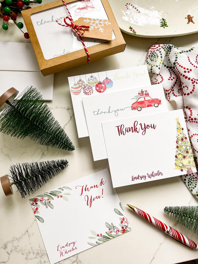 holiday stationary thank you notecards