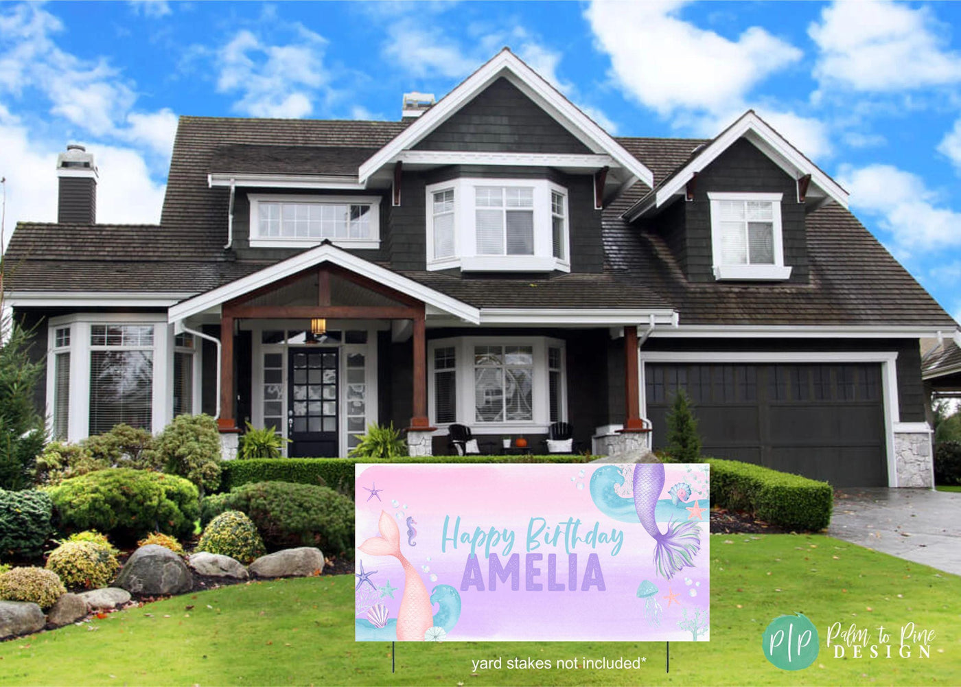 personalized under the sea mermaid birthday banner