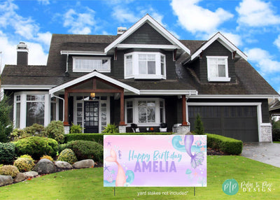 personalized under the sea mermaid birthday banner