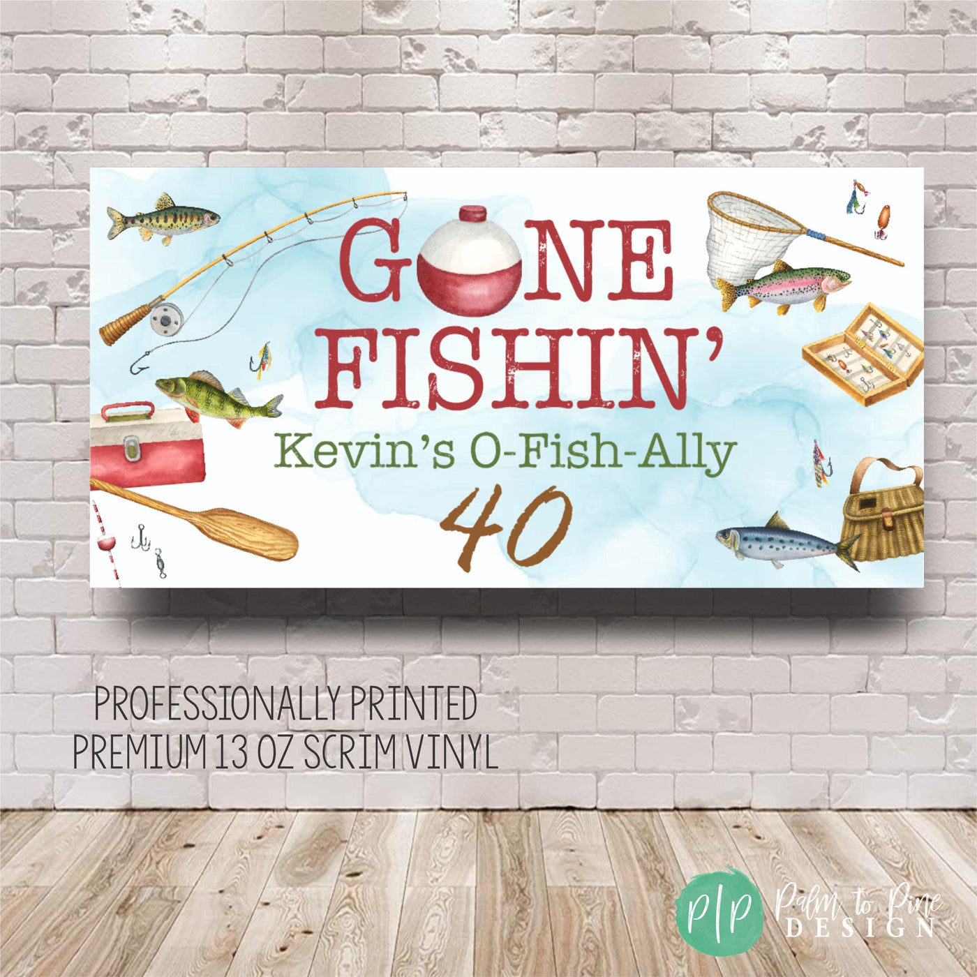 O-Fish-Ally Adult Birthday Banner for mens 40th birthday