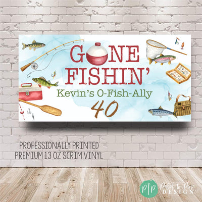 O-Fish-Ally Adult Birthday Banner for mens 40th birthday