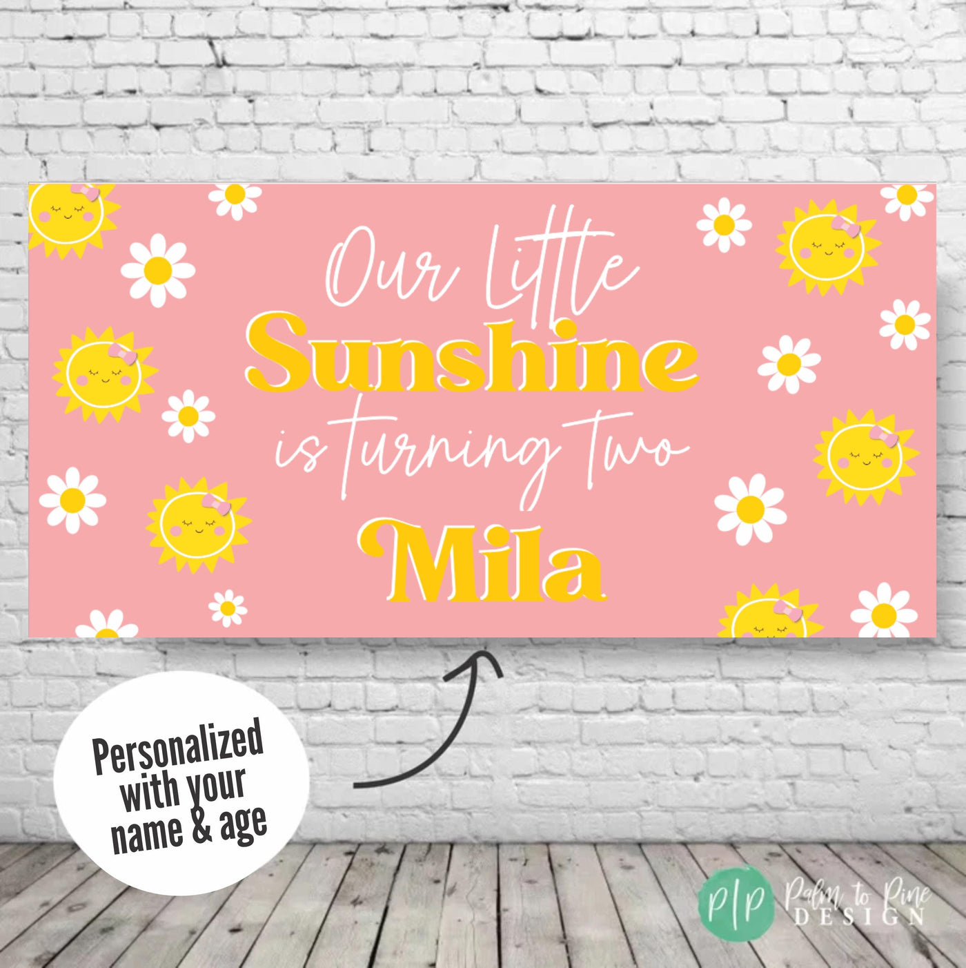 Daisy retro party sign
