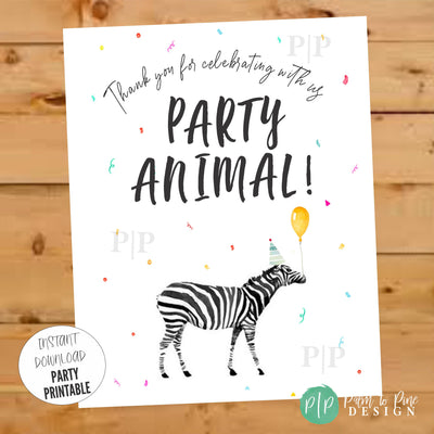party animal thank you sign