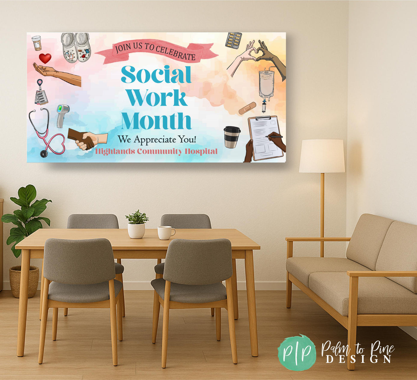Personalized Medical Appreciation Banner in hospital break room