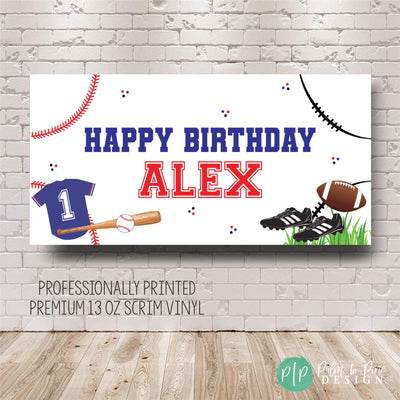 Football Baseball Party Banner