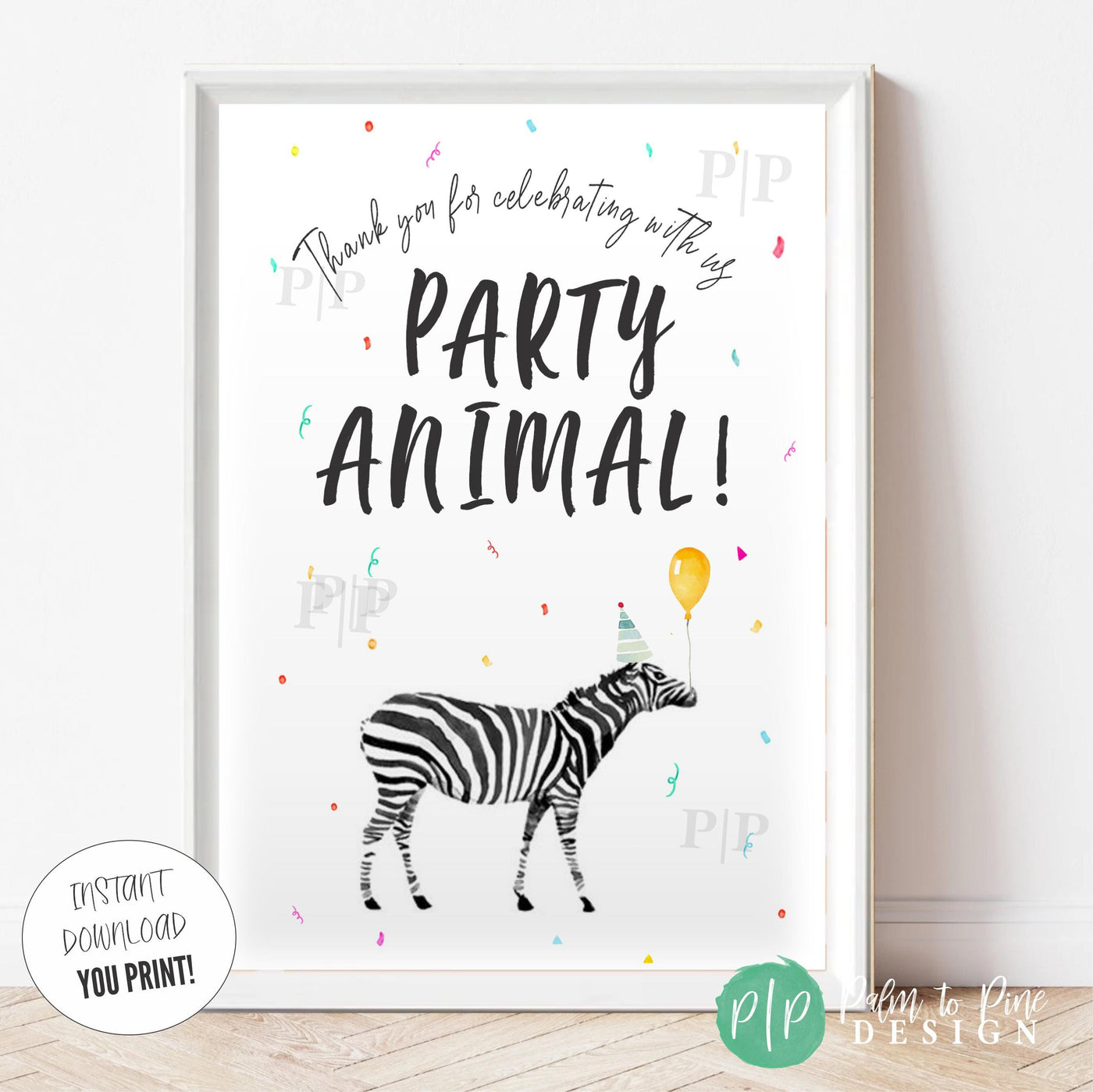 safari birthday thank you poster