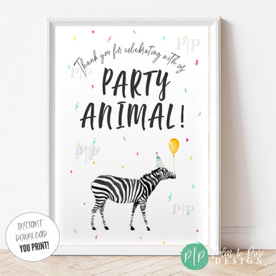 safari birthday thank you poster
