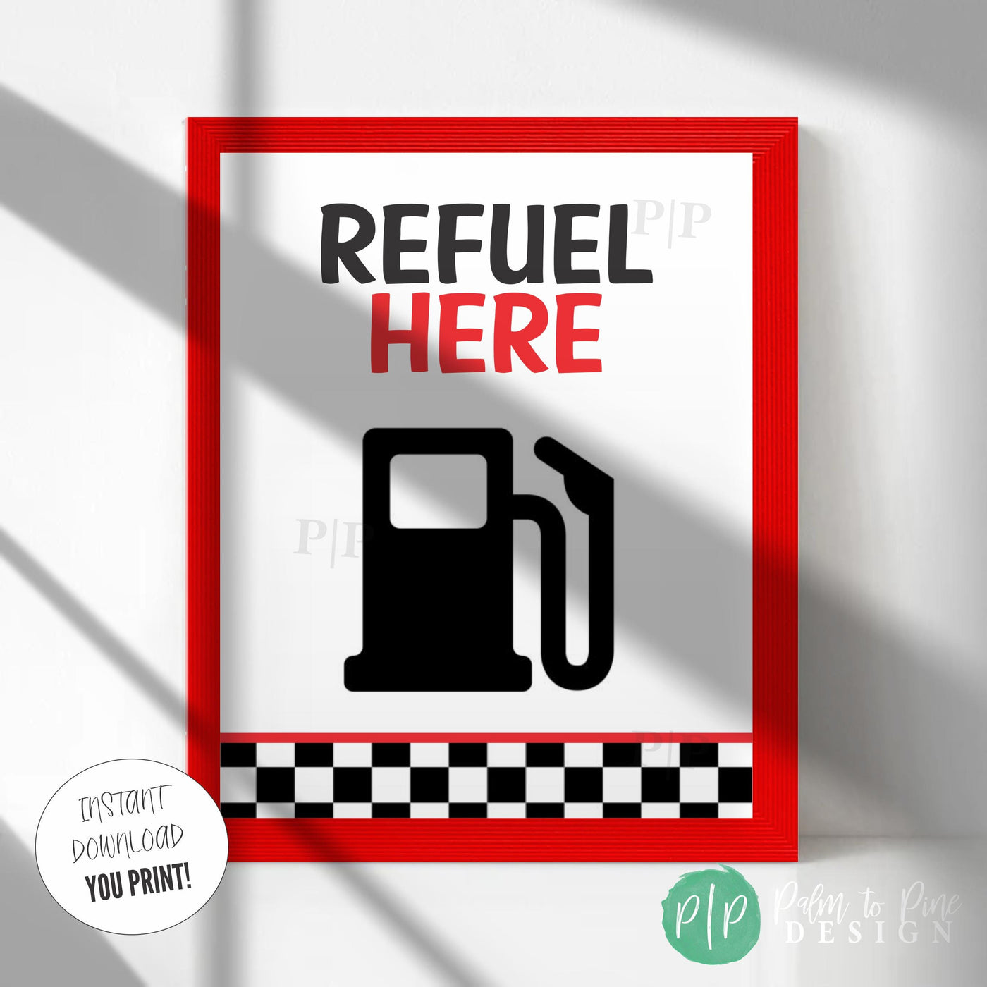 Racecar &quot;Refuel Here&quot; drink sign