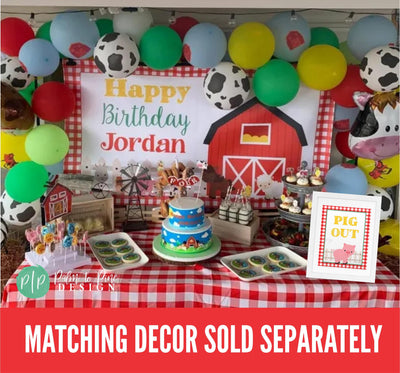 Pig Out Sign Farm Birthday Decorations, Barnyard Party Printable Sign, Instant Download Farm Animal Party Sign, Farm Barnyard Party Decor