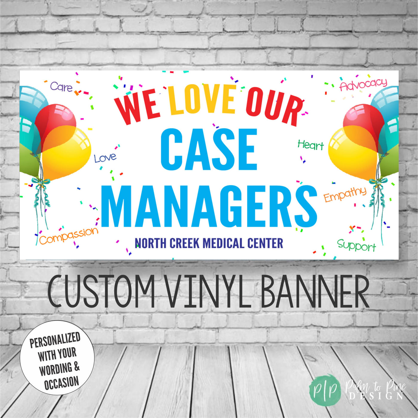 Case Management Appreciation Week Banner with colorful confetti and balloons