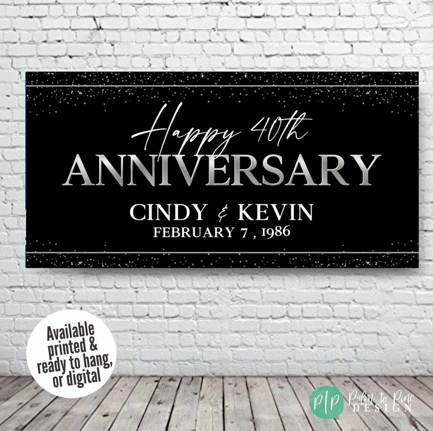 40th wedding anniversary personalized sign