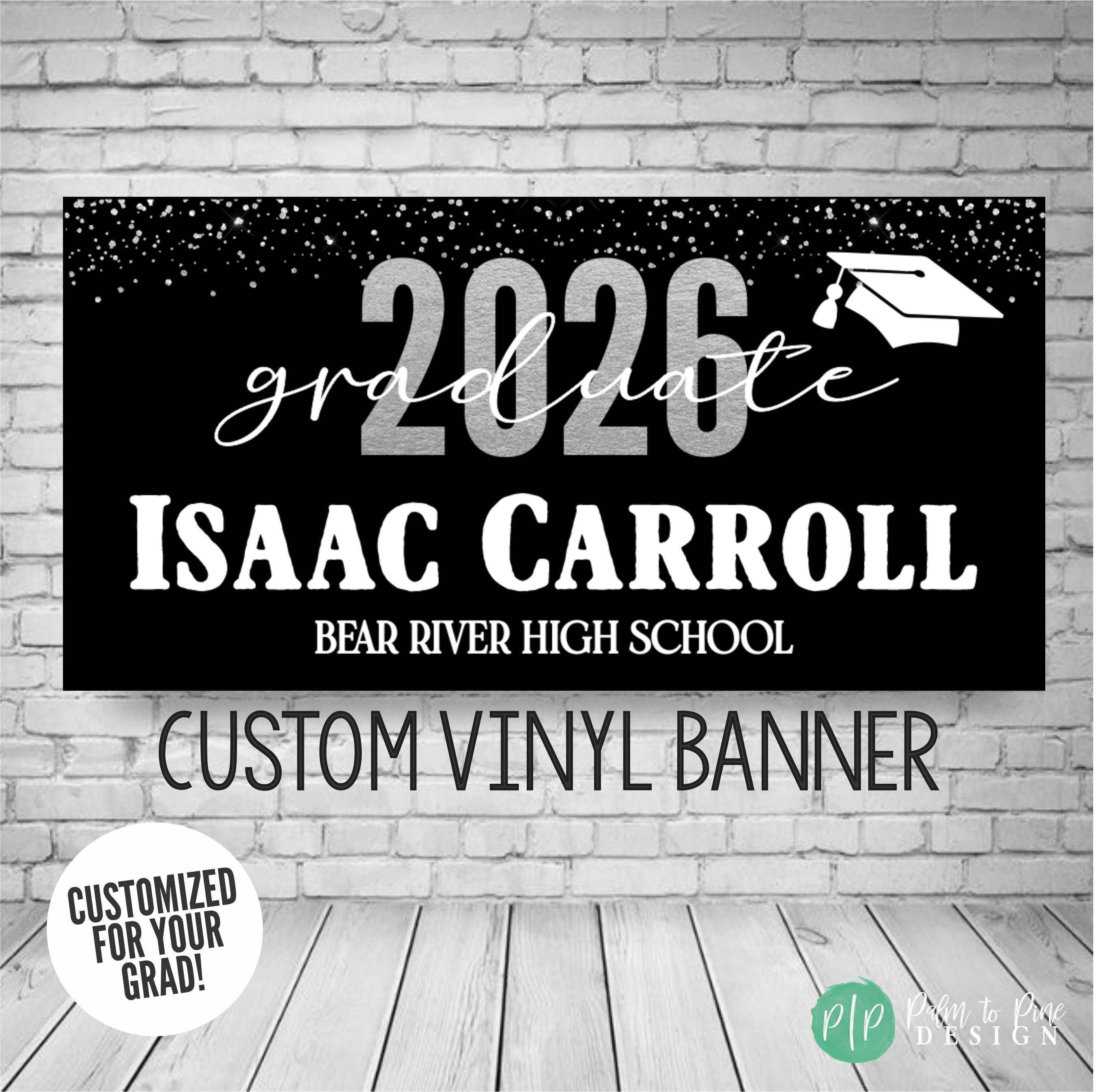Customizable Graduation Banner Personalized Graduation Banner | Palm to Pine Design