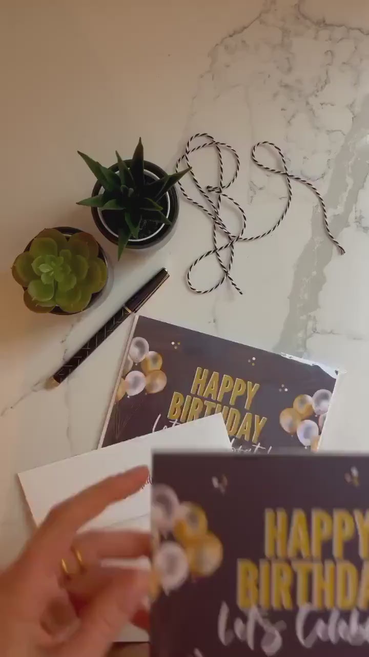 Black and Gold Birthday Card