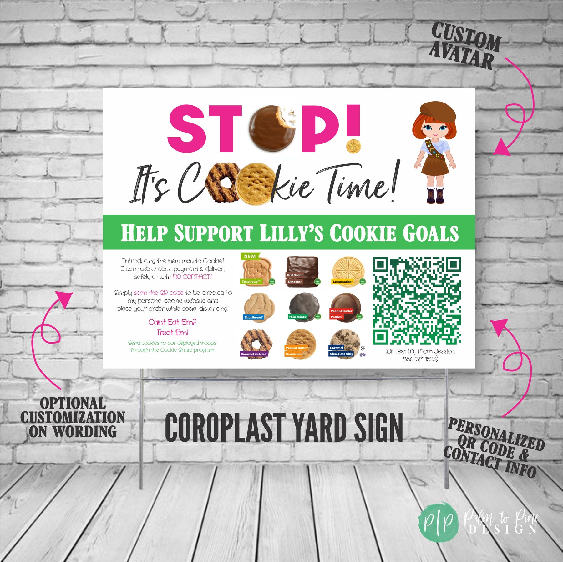 Girl Scout Cookie Yard Sign – Palm to Pine Design girl-scout-cookie-yard-sign-palm-to-pine-design