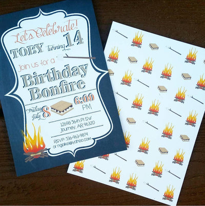 Bonfire Birthday Invitation