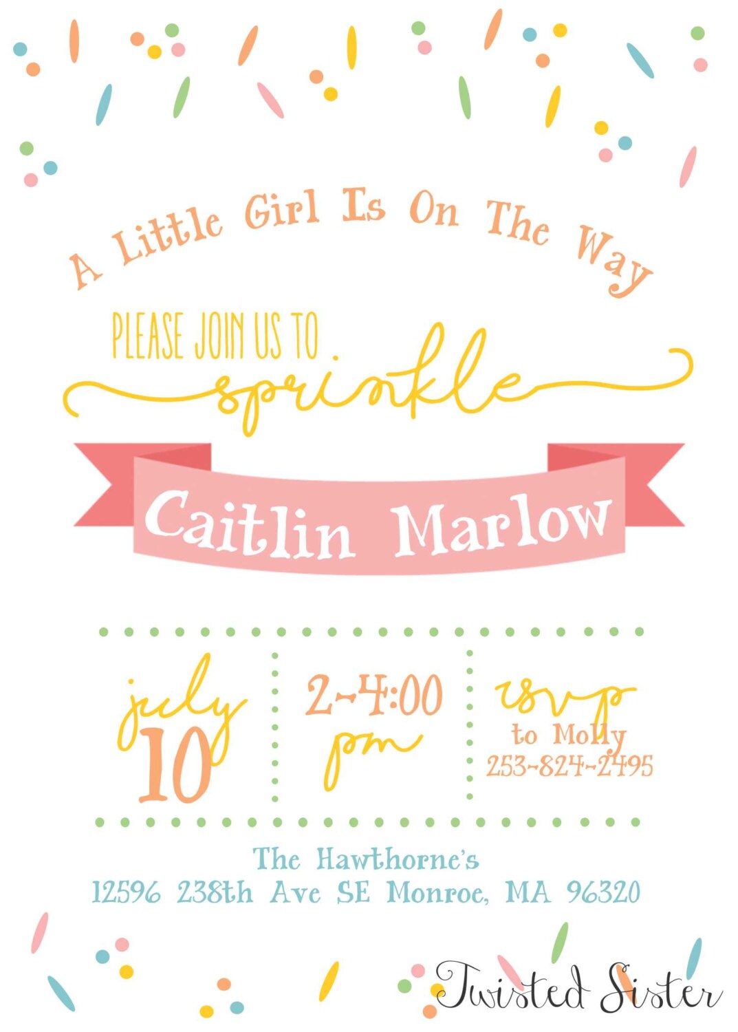 Sprinkle Baby Shower Invitation