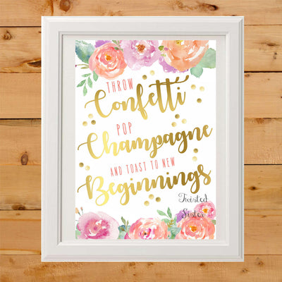 Bubbly Bridal Shower Decorations, Bubbles and Brunch Decor, Floral Bridal Shower Sign, Confetti, Champagne, Mimosa Bar Sign, Watercolor