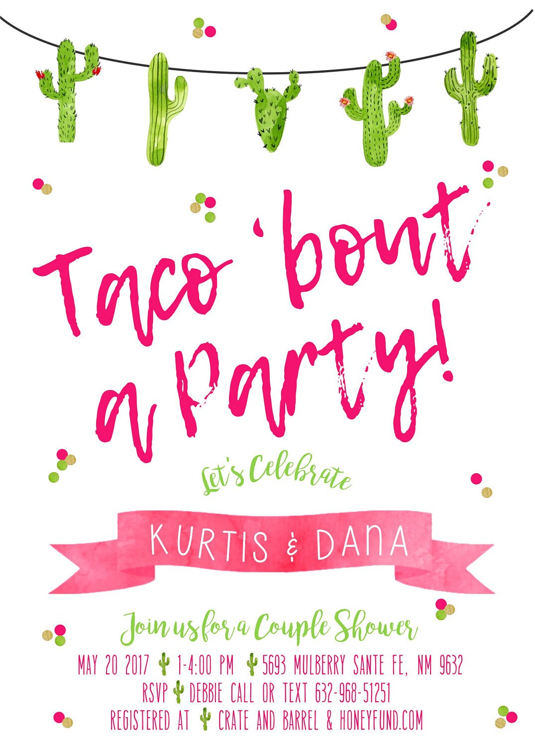 Taco Bout a Party Invitation, Taco Bout a Party Invite, fiesta invitation, Fiesta Birthday Invitation, Cacti Birthday, watercolor, Fiesta