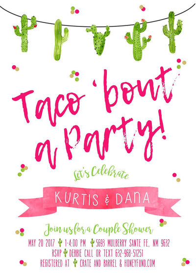 Taco Bout a Party Invitation, Taco Bout a Party Invite, fiesta invitation, Fiesta Birthday Invitation, Cacti Birthday, watercolor, Fiesta