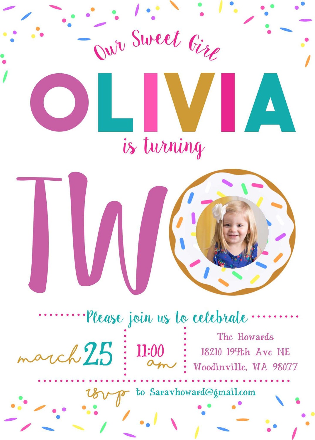 Donut Birthday Invite